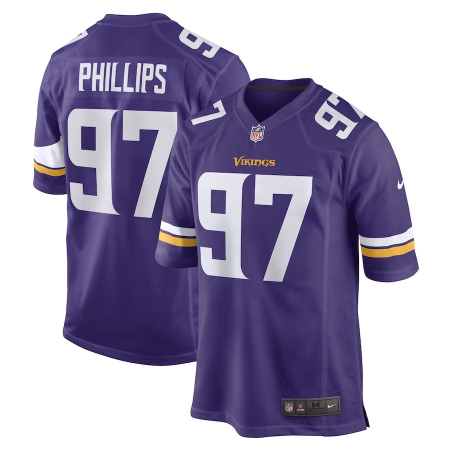 Men Minnesota Vikings 97 Harrison Phillips Nike Purple Game Player NFL Jersey